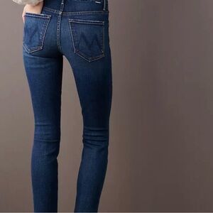 MOTHER High Waisted Looker Ankle Jeans Coffee Tea Or Me? Dark Wash Women's 26